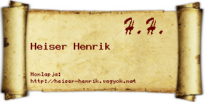 Heiser Henrik névjegykártya